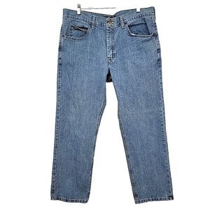 Lee Mens Jeans Size 38x30 Regular Fit Straight Leg Light Blue Wash Nice